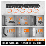 64 Wall Mount Tool Hanger Garden Storage Organizer Mop Broom Holder Hook Pegs