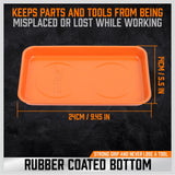 HORUSDY 3Pcs Magnetic Parts Tray Set Small Parts Tool Organization Non Slip - Close-Up Angle