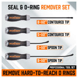 4Pc Seal & O-Ring Removal Set Spoon Tip Removing Heavy Grip Handle Auto Tools - Side View
