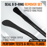 4Pc Seal & O-Ring Removal Set Spoon Tip Removing Heavy Grip Handle Auto Tools - Top-Down View