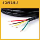 50M x 5 Core Wire Cable Trailer Cable Automotive Boat Caravan Truck Coil V90 PVC - Top-Down View