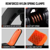 HORUSDY 8Pc Spring Clamp Set Quick Grip Plastic Non-Slip Nylon Clips Woodworking - Top-Down View