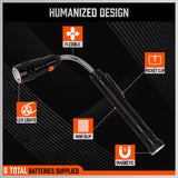 3Pc Magnetic Pick Up Tool Swivel Inspection Mirror Flexible Telescope LED Light - 45-Degree Angle