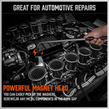 3Pc Magnetic Pick Up Tool Swivel Inspection Mirror Flexible Telescope LED Light - Close-Up Angle