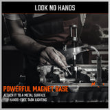 3Pc Magnetic Pick Up Tool Swivel Inspection Mirror Flexible Telescope LED Light - Low Angle
