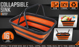 Adjustable Collapsible Sink 16L Large Portable Basket Wash Basin Outdoor Camping - Front View