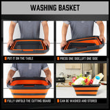 Adjustable Collapsible Sink 16L Large Portable Basket Wash Basin Outdoor Camping - 45-Degree Angle