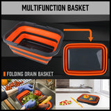 Adjustable Collapsible Sink 16L Large Portable Basket Wash Basin Outdoor Camping - Rear View