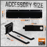 Wall Mounted Hook Rail Set Bike Holder Garden Tool Storage Rack Garage Organizer - Top-Down View