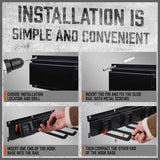 Wall Mounted Hook Rail Set Bike Holder Garden Tool Storage Rack Garage Organizer - 45-Degree Angle