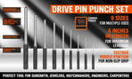 9Pc Roll Pin Punch Set Bolt Catch Gun Building Removing Repair Tool Canvas Pouch, image 2