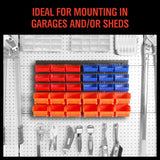 30 Bins Tool Storage Wall Mounted Organiser Parts Garage Workshop Box Heavy Duty - 45-Degree Angle