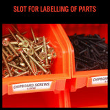 30 Bins Tool Storage Wall Mounted Organiser Parts Garage Workshop Box Heavy Duty - Rear View