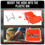 6Pc Pegboard Bins Peg Board Parts Storage With Steel Hooks Tools Organiser Tray - Close-Up Angle