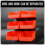 6Pc Pegboard Bins Peg Board Parts Storage With Steel Hooks Tools Organiser Tray - Extra Image