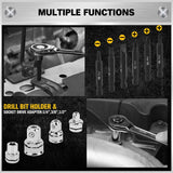 ELEAD 33Pcs Ratchet Wrench Set SAE Metric Wrench Phillips Slotted Bits Adapter - Low Angle
