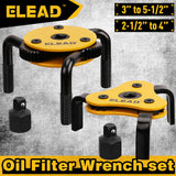 ELEAD 2Pcs Oil Filter Wrench Set Adjustable Oil Filter Change Set Engine Filters - Front View