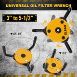 ELEAD 2Pcs Oil Filter Wrench Set Adjustable Oil Filter Change Set Engine Filters - Top-Down View