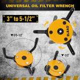 ELEAD 3 to 5-1/2 Oil Filter Wrench Set Oil Filter Removal Tool Automotive Use