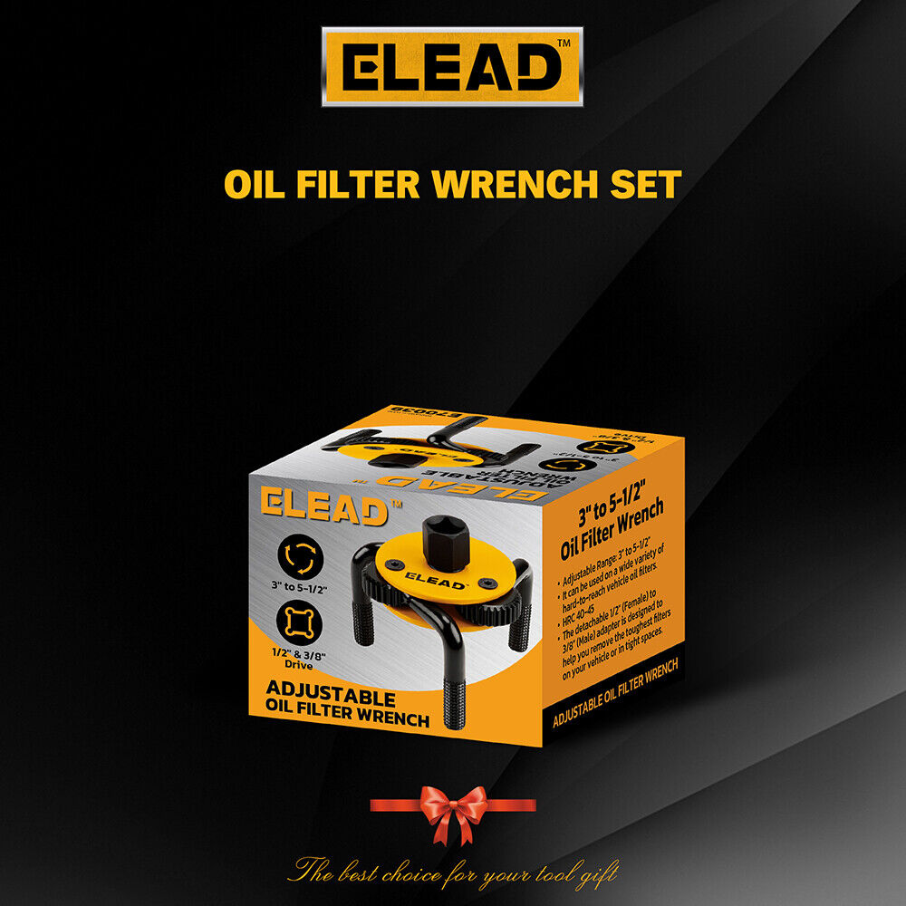 ELEAD 3 to 5-1/2 Oil Filter Wrench Set Oil Filter Removal Tool Automotive Use