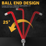 ELEAD 13Pc Extra Large Hex Key Set Long Allen Key Wrench Ball End SAE 5/64-3/4 - Close-Up Angle