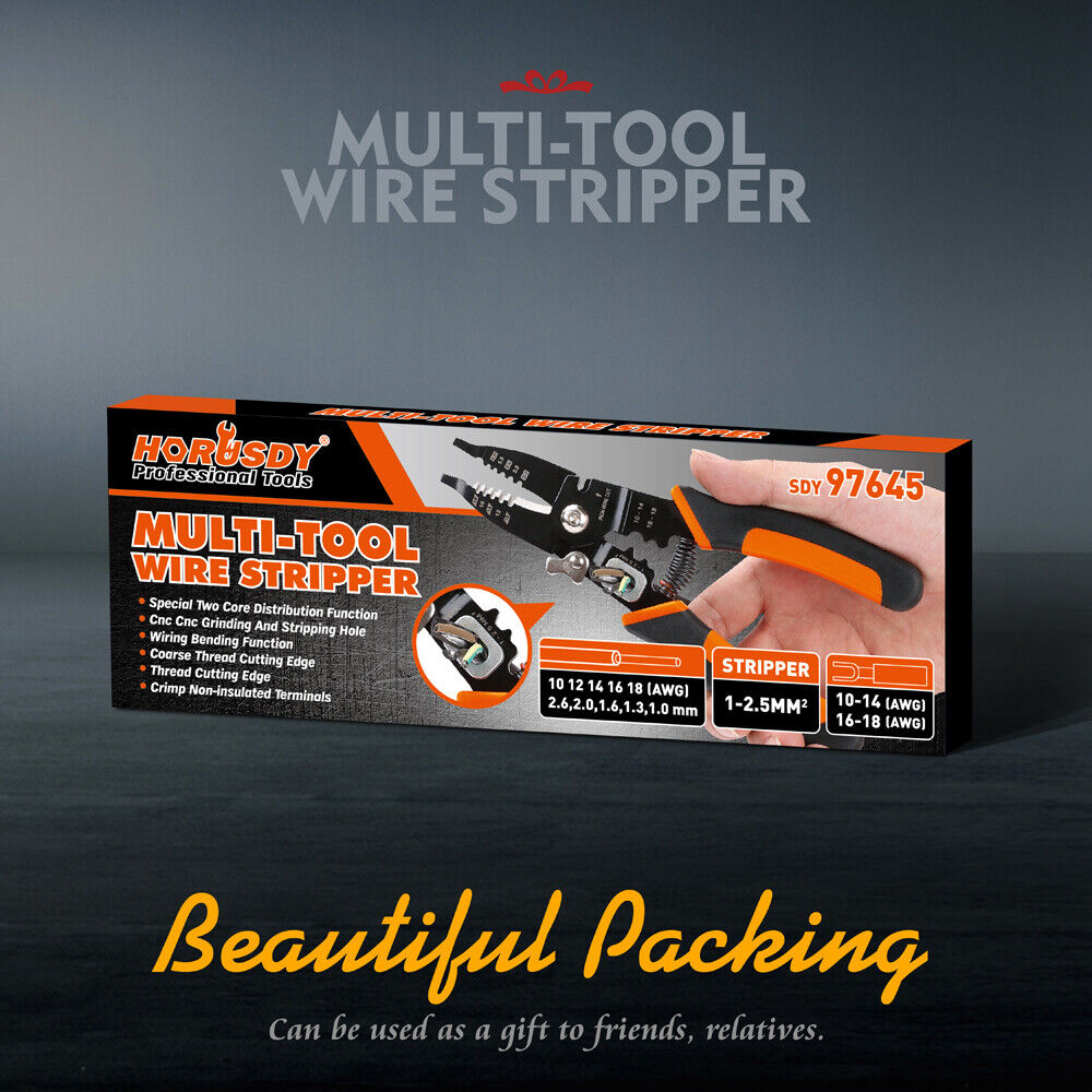 8 Wire Stripping Tool Wire Cutter Hand Crimping Pliers Strip Cutter Insulated