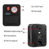 NOONE 1.9M Air Compressor Tire Inflator 12V Portable Car Tire Inflator Pump 60W - Top-Down View