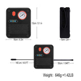 NOONE 1.9M Air Compressor Tire Inflator 12V Portable Car Tire Inflator Pump 60W - 45-Degree Angle