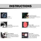 NOONE 1.9M Air Compressor Tire Inflator 12V Portable Car Tire Inflator Pump 60W - Close-Up Angle