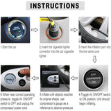 NOONE 3 IN 1 Air Compressor Tire Inflator 12V Portable Car Tire Inflator Pump - Close-Up Angle