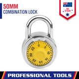 Lock Dial Combination Lock Gym Sports Locker Toolbox Case School Portable Au - Front View