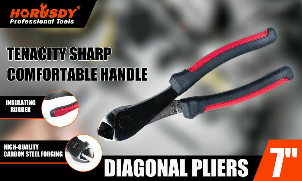7 Flush Side Cutter Diagonal Cut Pliers Plastic Nippers Cutting Insulated Tool
