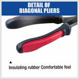 7 Flush Side Cutter Diagonal Cut Pliers Plastic Nippers Cutting Insulated Tool