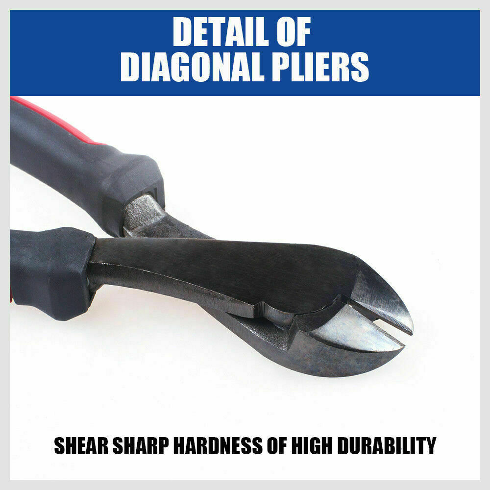 7 Flush Side Cutter Diagonal Cut Pliers Plastic Nippers Cutting Insulated Tool