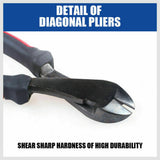 7 Flush Side Cutter Diagonal Cut Pliers Plastic Nippers Cutting Insulated Tool
