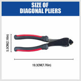 7 Flush Side Cutter Diagonal Cut Pliers Plastic Nippers Cutting Insulated Tool