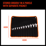 12Pc Ratchet Spanner Set Metric Open & Ring Wrenches 8-19mm CR-V + Rolling Bag - Extra Image