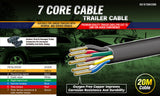 20M X 7 Core Wire Cable Trailer Cable Automotive Boat Caravan Truck Coil V90 PVC - Front View