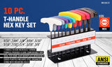 10-Piece T-Handle Hex Key Set, Allen Wrench SAE/Imperial Sizes 3/32