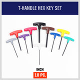 10-Piece T-Handle Hex Key Set, Allen Wrench SAE/Imperial Sizes 3/32