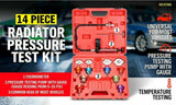 Universal Cooling System Radiator Pressure Tester Gasket Test Kit Leak Detector - Front View