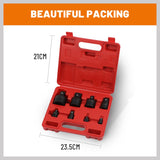 8Pc Impact Socket Reducer Set Heavy Duty Adaptor For Ratchet Wrench With Case - Side View