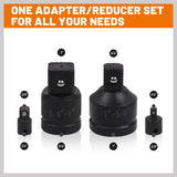8Pc Impact Socket Reducer Set Heavy Duty Adaptor For Ratchet Wrench With Case - Top-Down View
