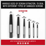 New 6Pc Damaged Screw Extractor Ezy Set Easy Out Broken Screw Bolt Remover Kit - Side View