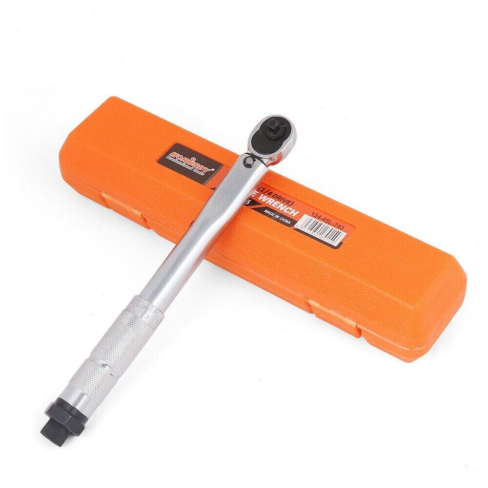 1/4 Drive Click Torque Wrench 5-25NM Ratchet Spanner Adjustable Hand Repair New