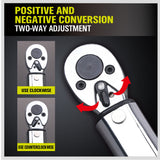 1/4 Drive Click Torque Wrench 5-25NM Ratchet Spanner Adjustable Hand Repair New - Top-Down View
