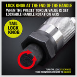 1/4 Drive Click Torque Wrench 5-25NM Ratchet Spanner Adjustable Hand Repair New - Rear View