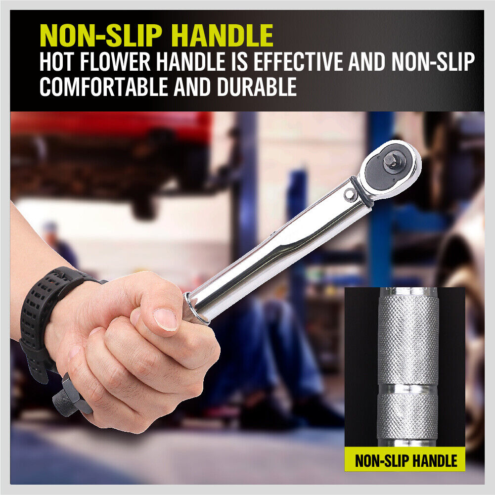 1/4 Drive Click Torque Wrench 5-25NM Ratchet Spanner Adjustable Hand Repair New