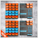 86Pc Wall Mounted Parts Storage Bins Tool Holder Rack Workshop Organiser - Front View