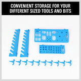86Pc Wall Mounted Parts Storage Bins Tool Holder Rack Workshop Organiser - 45-Degree Angle